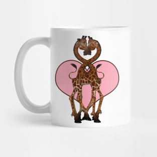 Love Heart Giraffes With Necks Entwined Mug